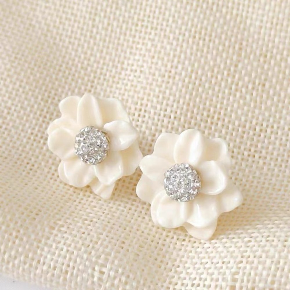 Lele Sadoughi Gardenia Stud Earrings